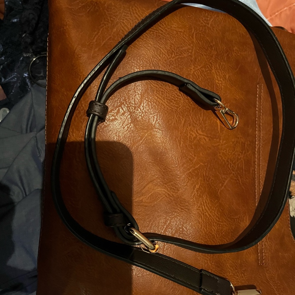 Leopard purse brown with extender to strap across chest